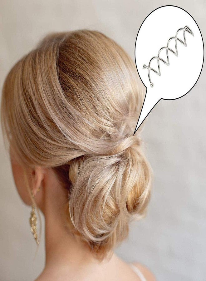 Teensery 10 Pcs Silver Spiral Hair Pins Twist Screw Hair Pins DIY Hair Style Hair Clip Hair Accessories for Women and Girls - Image 3