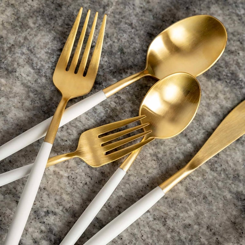 Cambridge 306320Ckg12Ds Mazzy Gold With WhiteHandle 20Piece Flatware Set - Image 4