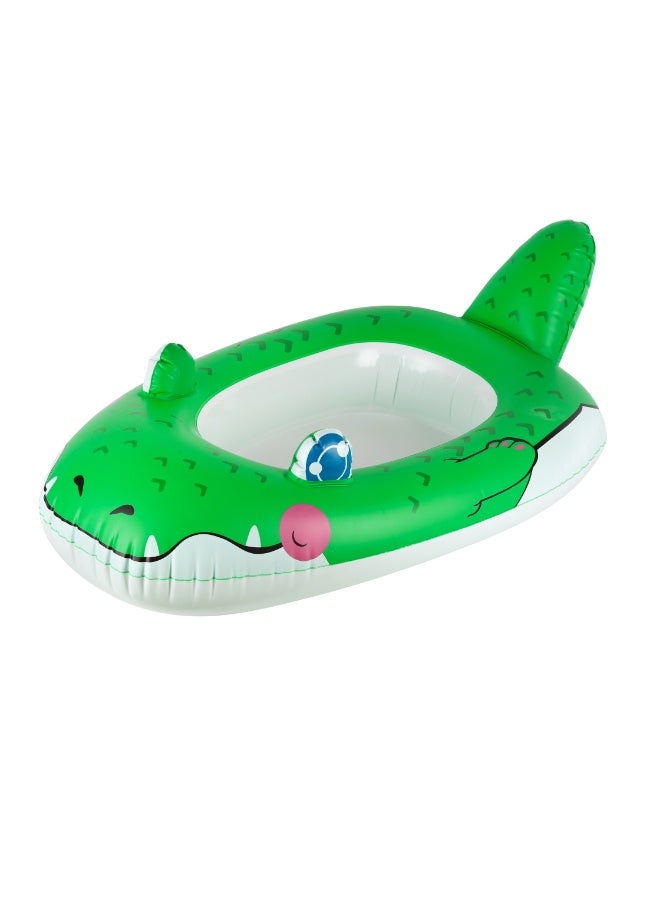 إبسلون قارب إبسيلون للأطفال على شكل حيوانات - 86×60 سم (34×24 بوصة)، عوامات سباحة آمنة، للأعمار من 3 إلى 6 سنوات/ على شكل تمساح، خالية من كلوريد متعدد الفاينيل، مثالية للشاطئ وحمام السباحة واللعب في الماء | EPSS2E166 - Image 1