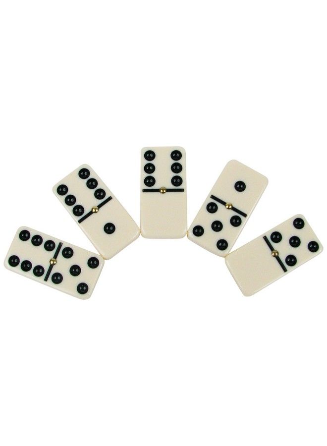 Hey! Play! Dominoes Set 28 Piece Doublesix Ivory Domino Tiles Set Classic Numbers Table Game With Wooden Carrying/Storage Case By Hey! Play! (24 Players) Brown - Image 3