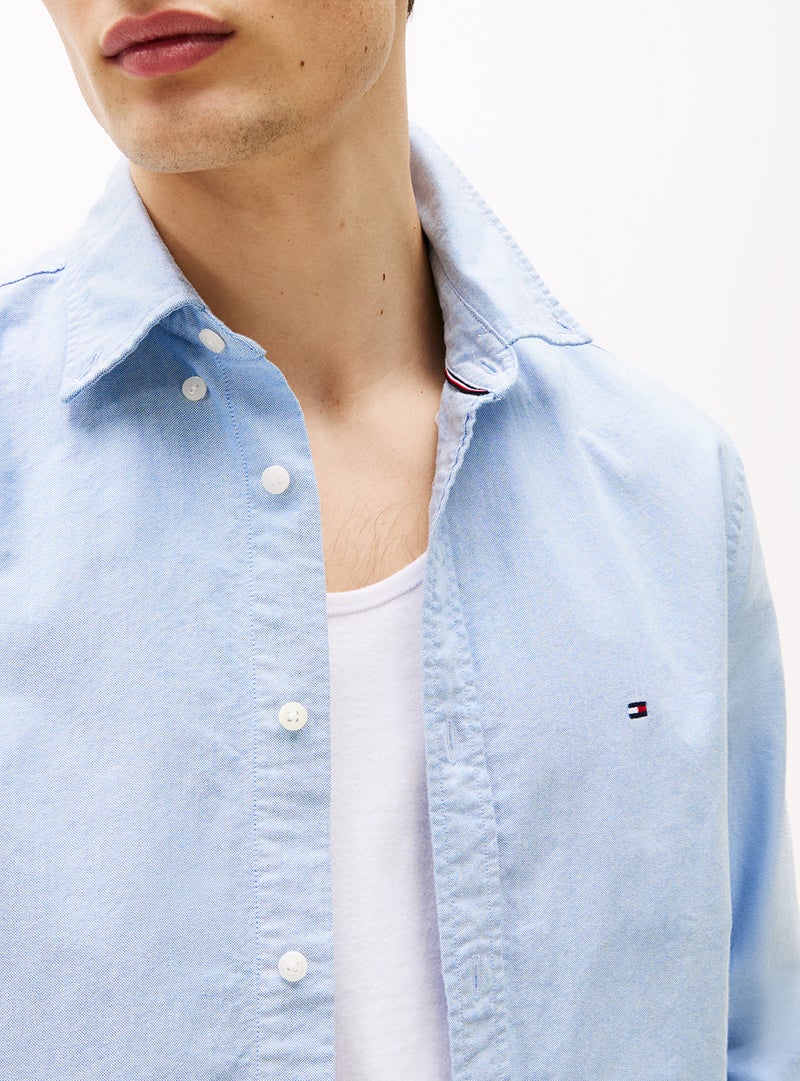 TOMMY HILFIGER Regular Fit Flag Embroidery Oxford Shirt - Image 4