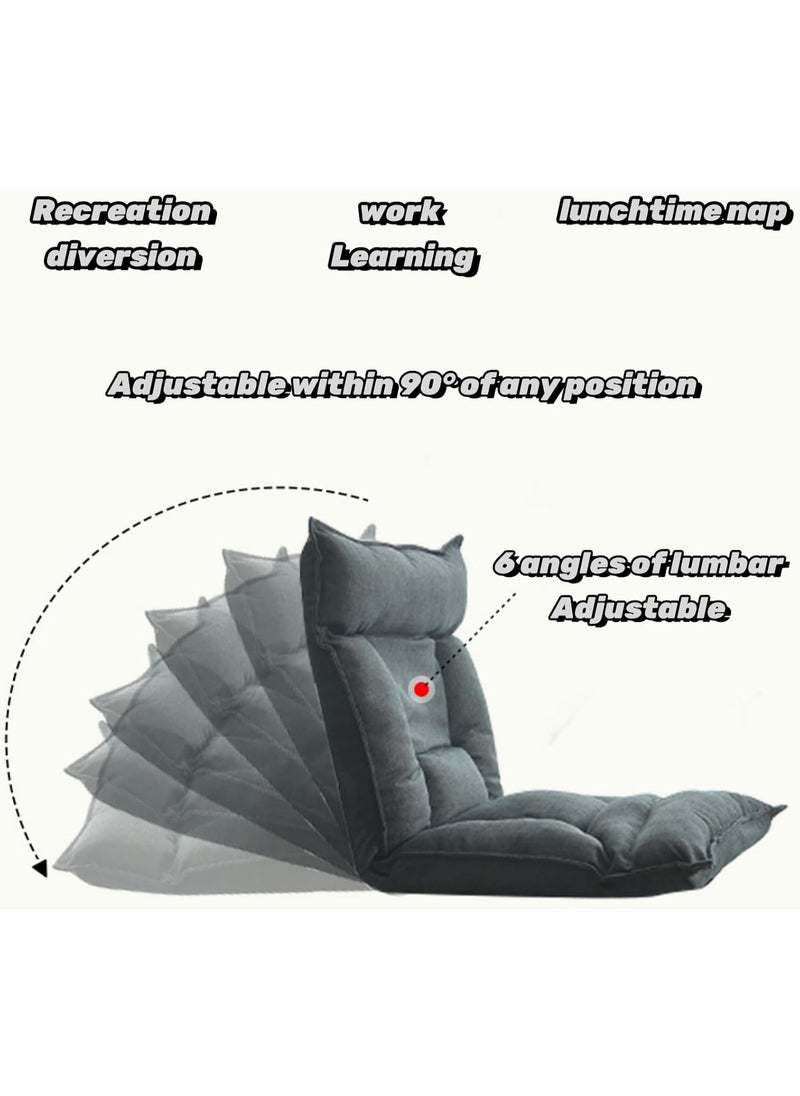 Floor Chair Folding Lazy Sofa Folding Lazy Floor with Back Support,Cushion Lazy Couch Lounge Tatami Lounger Floor Seat Couch Recliner,Padded Sleeper Bed,Couch Recliner,Home Office Reading (beige)