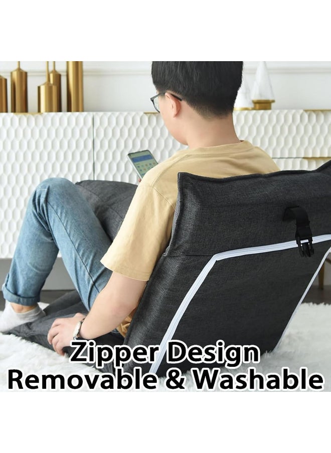 Floor Chair Folding Lazy Sofa Folding Lazy Floor with Back Support,Cushion Lazy Couch Lounge Tatami Lounger Floor Seat Couch Recliner,Padded Sleeper Bed,Couch Recliner,Home Office Reading (beige)