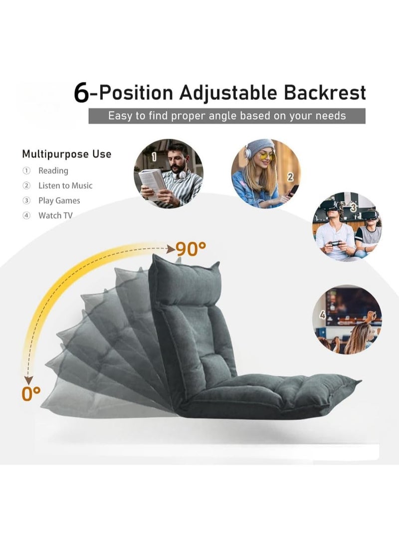 Floor Chair Folding Lazy Sofa Folding Lazy Floor with Back Support,Cushion Lazy Couch Lounge Tatami Lounger Floor Seat Couch Recliner,Padded Sleeper Bed,Couch Recliner,Home Office Reading (beige)