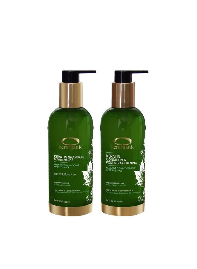 Kerarganic Keratin Shampoo Maintenance +Conditioner Post-Straightening Premium Set 250ml/8.4floz - Image 1