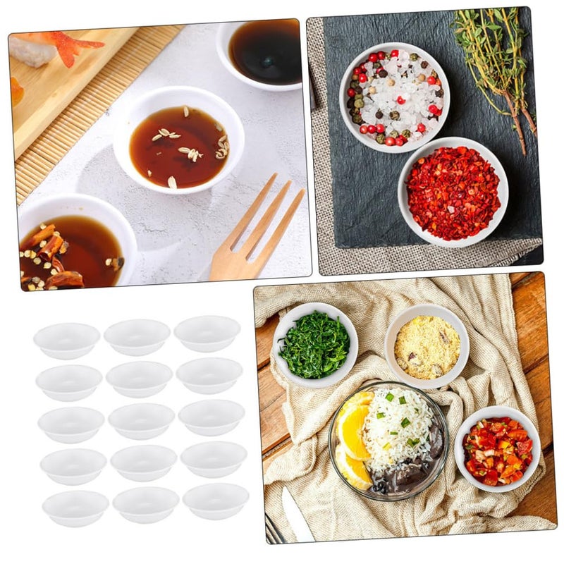 White Plastic Sauce Dishes 25 Pcs Round Condiment Bowls For Dipping Seasoning Appetizers - Image 5