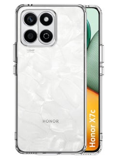 Honor X7c - Soft Flexible Transparent Silicone Protective Back Case Cover-Transparent
