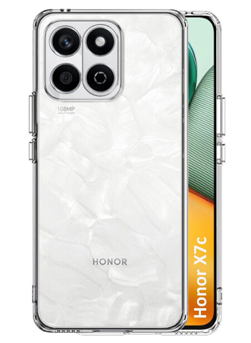 Generic - Honor X7c - Soft Flexible Transparent Silicone Protective Back Case Cover-Transparent - Image 1