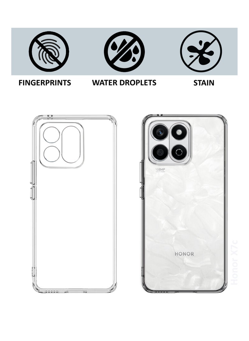 Generic - Honor X7c - Soft Flexible Transparent Silicone Protective Back Case Cover-Transparent - Image 1