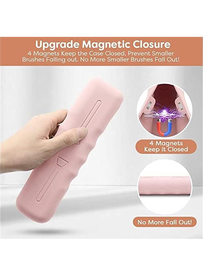 فايلكس 4 قطع م حامل اسفجة فرش المكياج م و، غطاء  لفرش المكياج، حامل تجفيف الشفط، مظم فرش المكياج للسفر لطيف ومحمول زري  ي فاتح) - Image 4