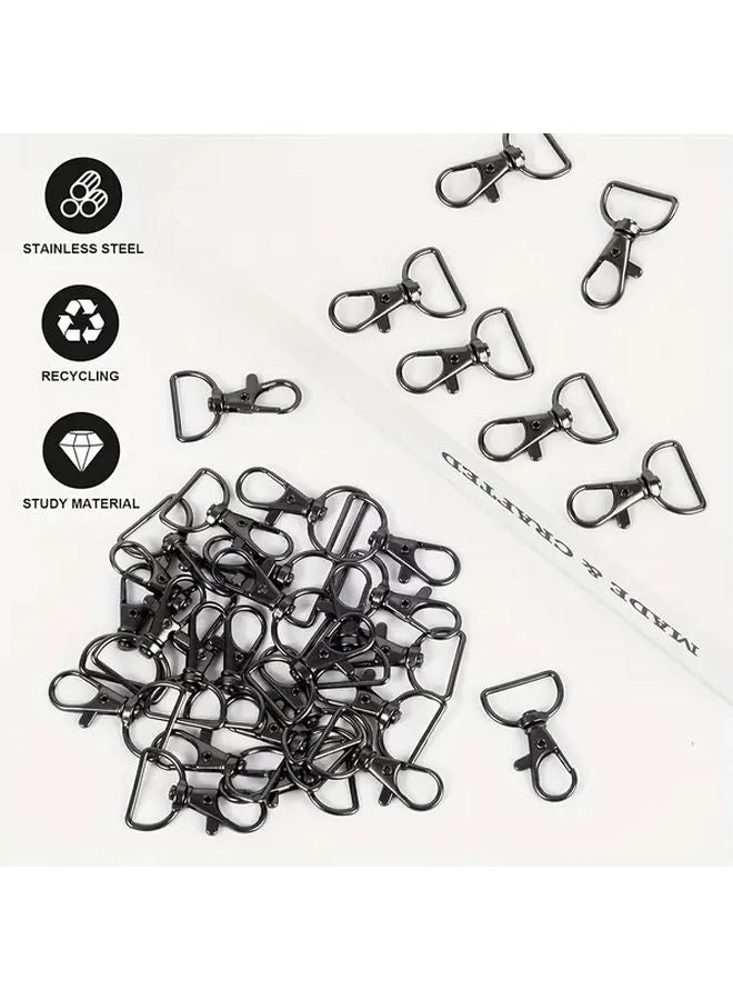 30pcs Rose Golden Rotary Swivel Hooks Keychain Hardware D Ring Clips - Image 3