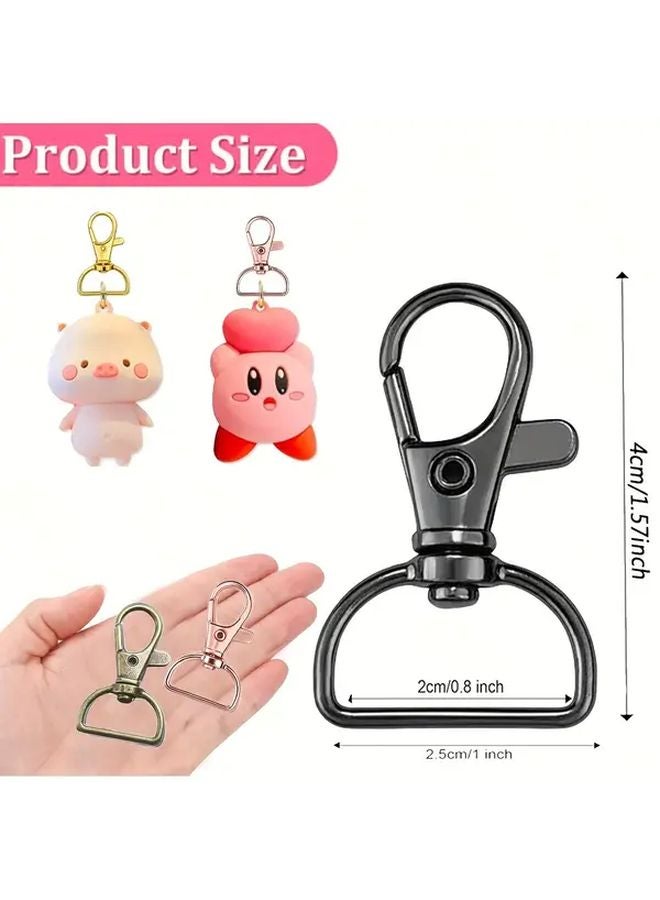 30pcs Rose Golden Rotary Swivel Hooks Keychain Hardware D Ring Clips - Image 4