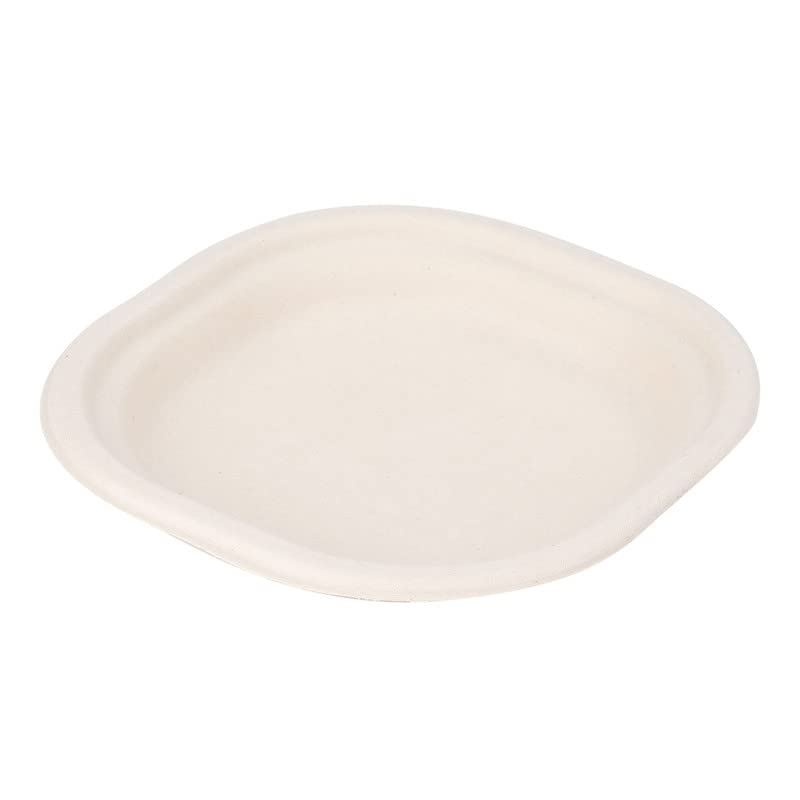 e kysa basics Disposable Square Bagasse Plates, 10 inches, Set of 20 pcs - Beige - Image 1