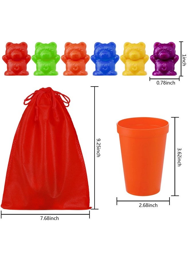 Visen Counting Rainbow Bears With Matching Sorting Cups,67Pcs Montessori Counting Toy Bears For Kids,Educational Sorting Toys,Counting Sorting Color Learning Toy For Boys Girls Birthday Gifts,With Bag  - Image 2