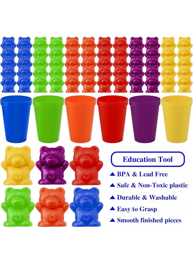 Visen Counting Rainbow Bears With Matching Sorting Cups,67Pcs Montessori Counting Toy Bears For Kids,Educational Sorting Toys,Counting Sorting Color Learning Toy For Boys Girls Birthday Gifts,With Bag  - Image 3