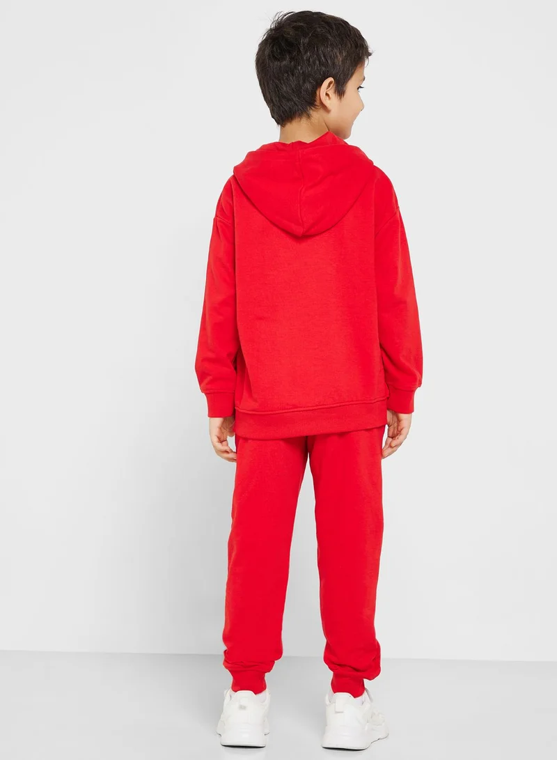 Ripples Boys Basic Slogan Printing Hoodie And Jogger Set