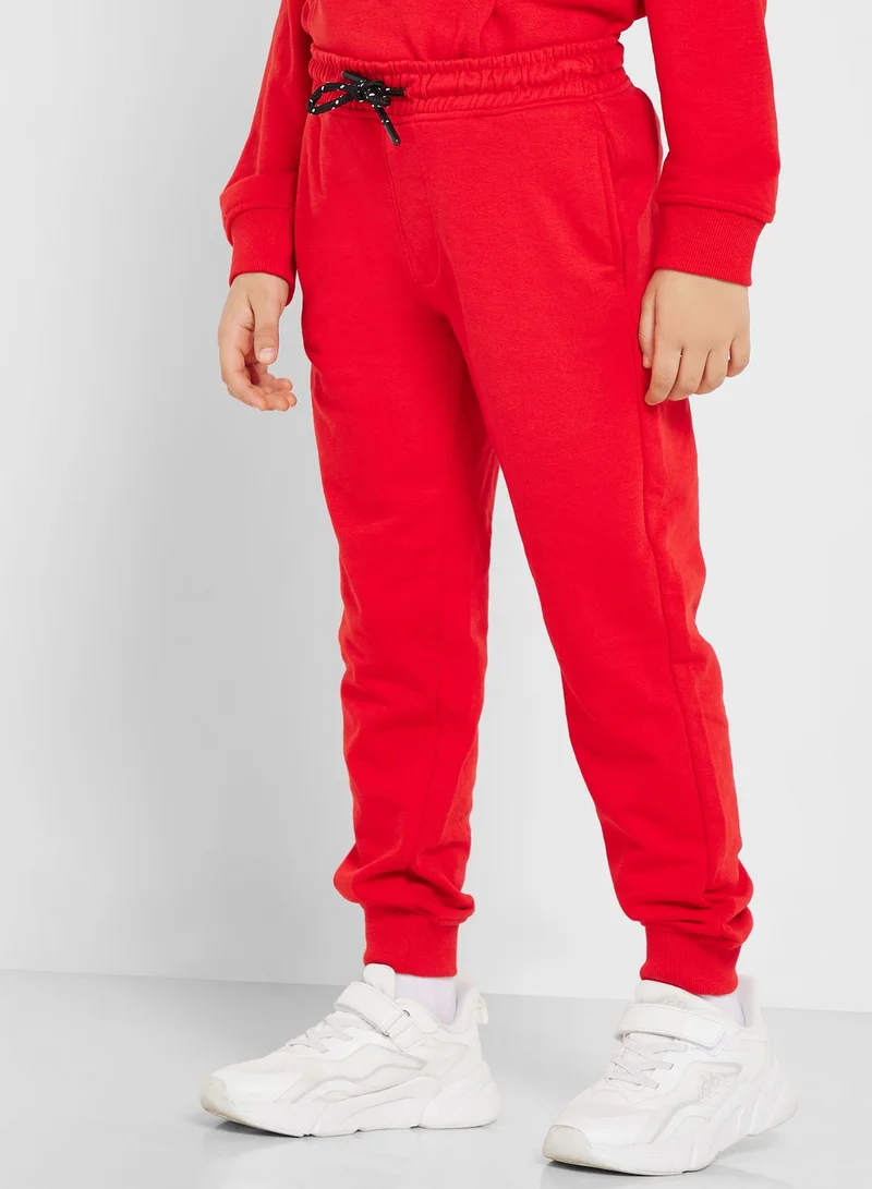 Ripples Boys Basic Slogan Printing Hoodie And Jogger Set
