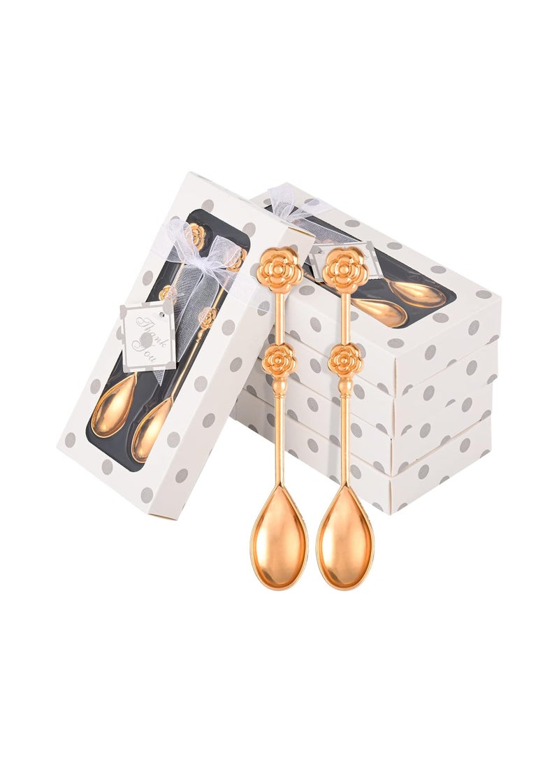 KASTWAVE Rose Gold Tea Spoons, Long Handle Coffee Dessert Spoon, Cute Demitasse Spoon for Stirring Drink Milkshake, 20 Pcs - Image 1