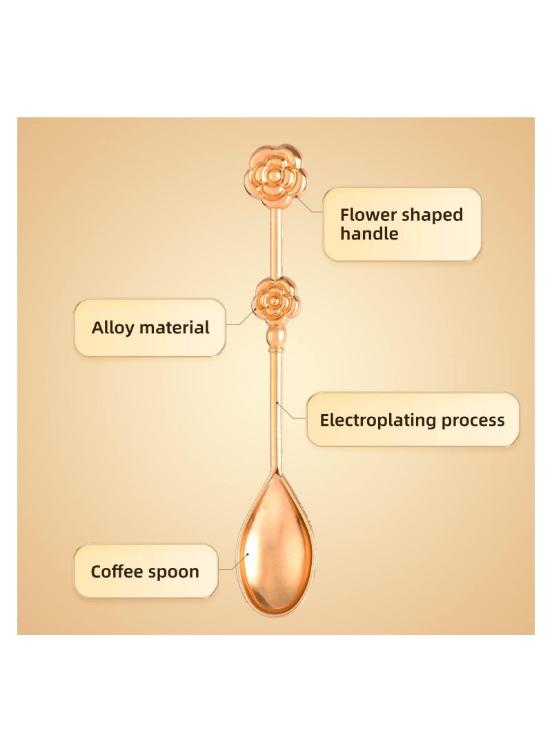 KASTWAVE Rose Gold Tea Spoons, Long Handle Coffee Dessert Spoon, Cute Demitasse Spoon for Stirring Drink Milkshake, 20 Pcs - Image 3