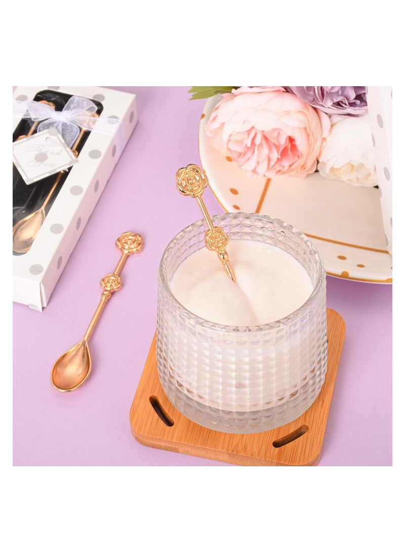 KASTWAVE Rose Gold Tea Spoons, Long Handle Coffee Dessert Spoon, Cute Demitasse Spoon for Stirring Drink Milkshake, 20 Pcs - Image 2