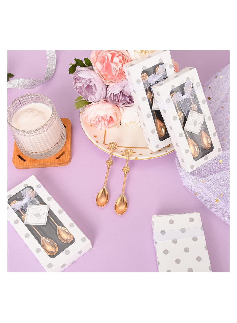 KASTWAVE Rose Gold Tea Spoons, Long Handle Coffee Dessert Spoon, Cute Demitasse Spoon for Stirring Drink Milkshake, 20 Pcs - Image 4