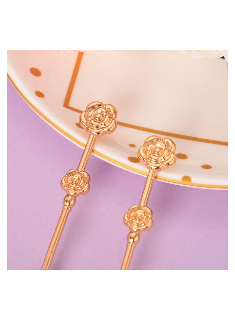 KASTWAVE Rose Gold Tea Spoons, Long Handle Coffee Dessert Spoon, Cute Demitasse Spoon for Stirring Drink Milkshake, 20 Pcs - Image 5