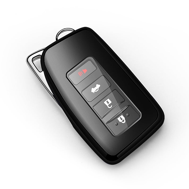 Tukellen توكيلين لغطاء مفتاح لكزس فوب - غطاء مفتاح TPU ناعم ممتاز مع حماية كاملة - علبة مفتاح متوافقة مع لكزس ES GS NX LS RX RC 300h 350 200t 250 300 F 450h 460 600h مفتاح ذكي بدون مفتاح - أسود