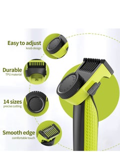 SYOSI Guard Comb for Philips One Blade Adjustable 14 in 1 Precision Comb with Body Guard Skin Protector Attachments for Shaving Grooming with 14 Length Settings Compatible with QP210 or 50 220 2523 252  - Image 3