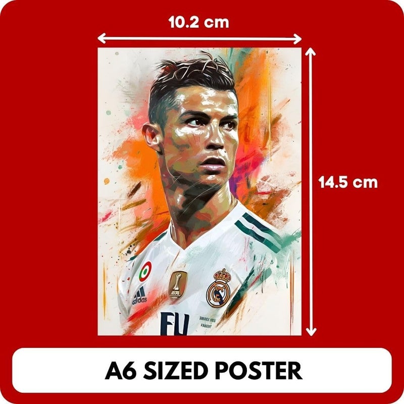 auraposter ملصقات لكريستيانو رونالدو (مجموعة من 40 ملصقًا) | ملصقات صغيرة لرونالدو (مقاس 15 × 10 سم) | مناسبة للحائط، غرفة النوم، غرفة المعيشة | تشمل نقاط لاصق - Image 2