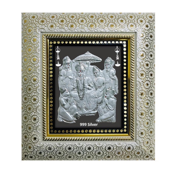 999 PURE SILVER RAM DARBAR FRAME POOJA ROOM WEDDING CORPORATE GIFT SIZE 20 22 LH CM PURITY CERTIFICATE AND RESALE VALUE HOME DECOR HANDICRAFT