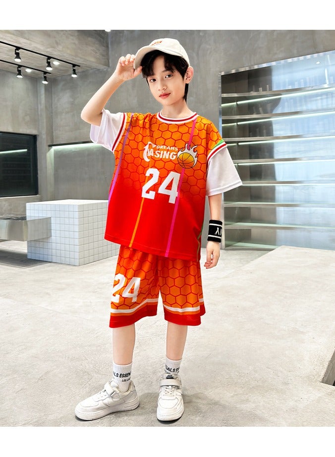KUYING New Children's Basketball Suit Set 