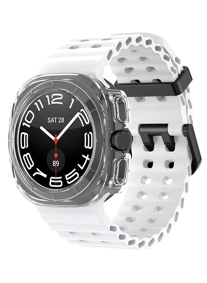 CATANES (for Samsung Galaxy Watch 7 Ultra 47mm) 2 Packs Silicone Band and Case, Soft Ocean Silicone Sport Strap Replacement Accessory  - Image 3