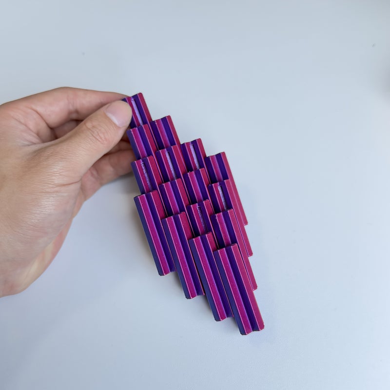 Fidget Toy Cross Cube 3D Printed Red Blue Stress Relief For Office Home - Image 2
