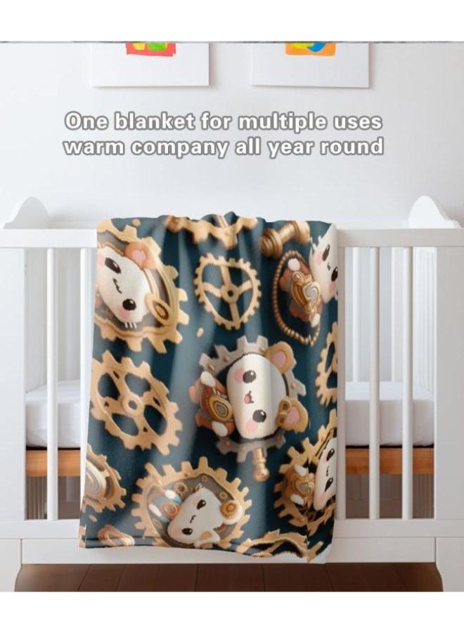 general Baby and children's cartoon flannel thin blanket (warm and comfortable, suitable for sleep, game use) 70cm*100cm - Image 3