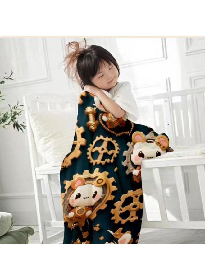 general Baby and children's cartoon flannel thin blanket (warm and comfortable, suitable for sleep, game use) 70cm*100cm - Image 2