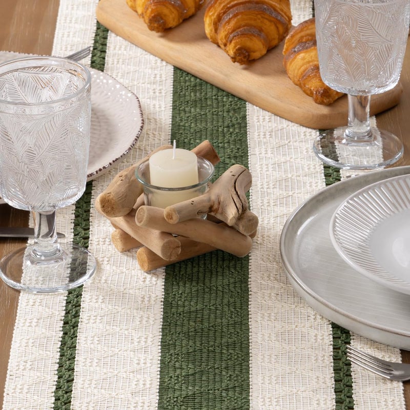 MLMW Boho Table Runner 36 inches Olive Green&Ivory Small Coffee Table Runner Rustic Macrame Woven Table Runners Short Dresser Runners for Bedroom Living Room Home Decor - Image 5