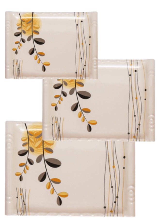 A TO Z Floral Melamine Serving Tray Set – 3 Pcs, Premium Quality, Scratch Resistant & Unbreakable, BPA-Free, 33x38x44.5 cm, Design 221 | Dishwasher Safe, Ideal for Daily Use & Parties  - Image 4