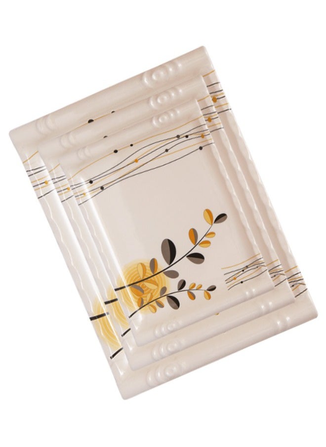 A TO Z Floral Melamine Serving Tray Set – 3 Pcs, Premium Quality, Scratch Resistant & Unbreakable, BPA-Free, 33x38x44.5 cm, Design 221 | Dishwasher Safe, Ideal for Daily Use & Parties  - Image 3