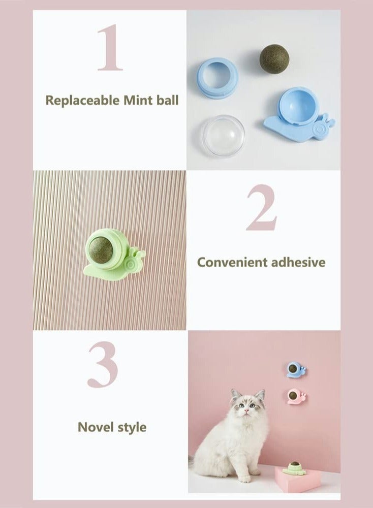 Excefore Catnip Ball, Cat Toys Catnip, Rotatable Edible Kitty Toys for Cats Lick, Natural Healthy Kitten Chew Toys, Teeth Cleaning Dental Cat Toy, Cat Wall Treats - Image 5