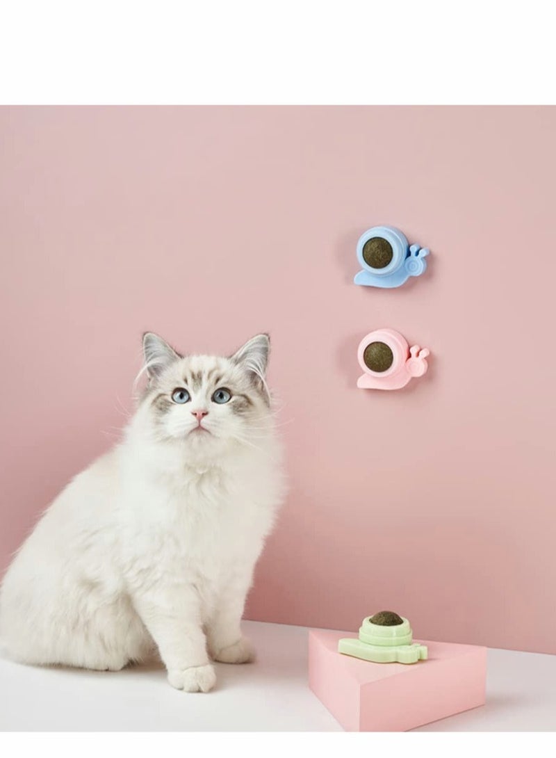 Excefore Catnip Ball, Cat Toys Catnip, Rotatable Edible Kitty Toys for Cats Lick, Natural Healthy Kitten Chew Toys, Teeth Cleaning Dental Cat Toy, Cat Wall Treats - Image 3