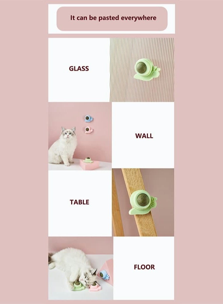 Excefore Catnip Ball, Cat Toys Catnip, Rotatable Edible Kitty Toys for Cats Lick, Natural Healthy Kitten Chew Toys, Teeth Cleaning Dental Cat Toy, Cat Wall Treats - Image 4