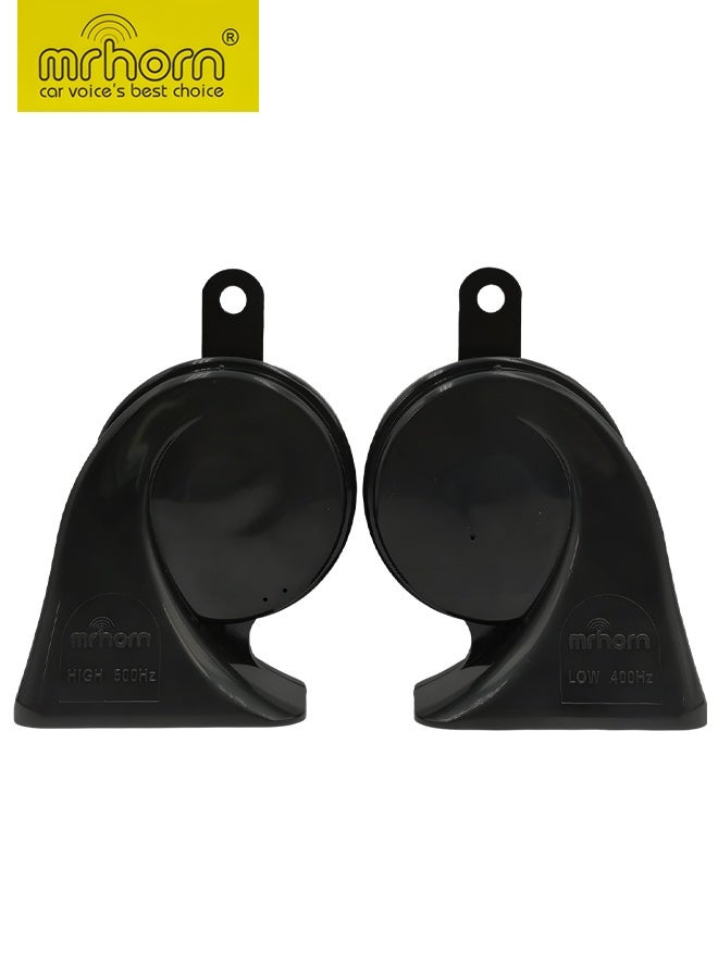 MRHORN Dual Tone Electric Car Horn 12V 115–118dB 400Hz 500Hz High Low Snail Horn Pair Universal OE Style Replacement for Car SUV Truck Bus Motorcycle Waterproof Compact Easy Install - Image 2