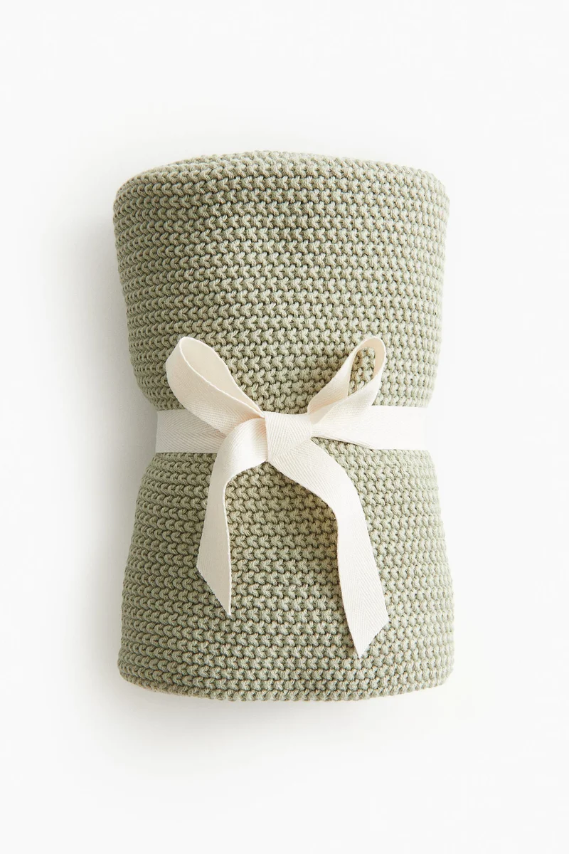 H&M Moss-Stitched Cotton Blanket