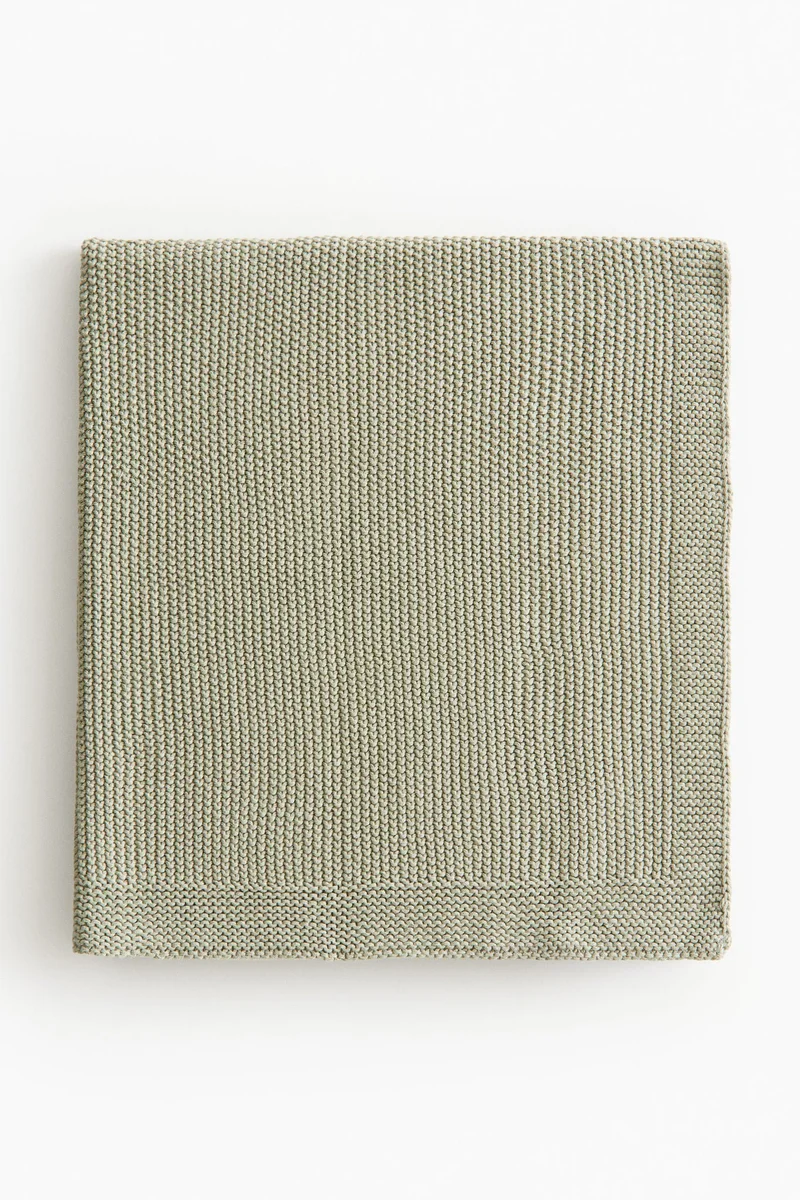 H&M Moss-Stitched Cotton Blanket