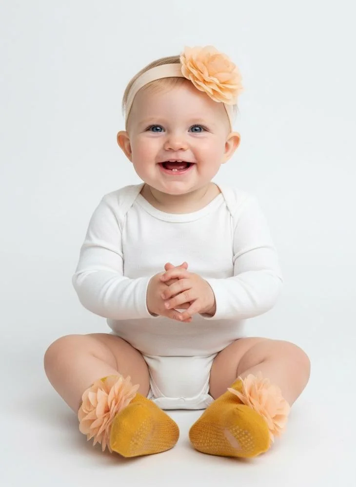 بيبي كلو Floral Baby Socks with Headband Set