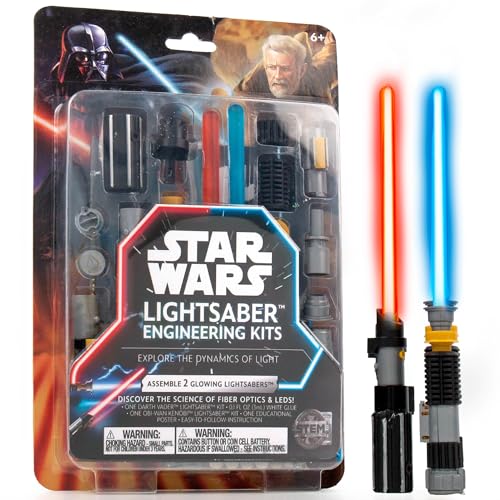 STAR WARS حرب النجوم اصنع سيوف ضوئية خاصة بك بناء 2 للأطفال أوبى وان كينوبي دارث فيدر هدايا ألعاب لصبي عمره 6 سنوات مجموعة قابلة للجمع - Image 1