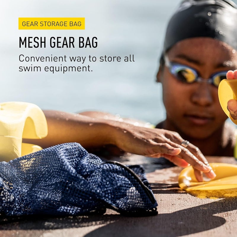 FINIS Mesh Gear Bag for Swim Equipment - Quick-Dry Nylon - Drawstring Closure - Zip Pocket - Hook Attachment - Image 2