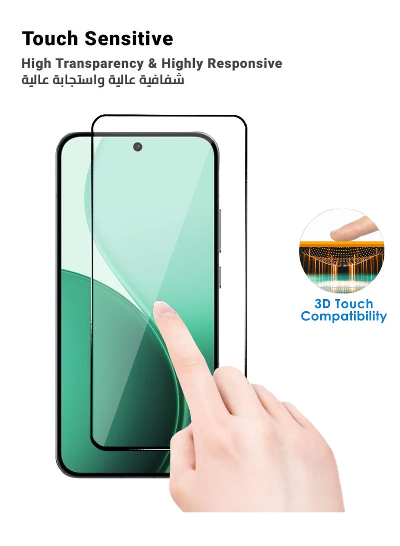 OPPO Reno 14F 5G Screen Protector 2 Pack - Premium Full Screen Tempered Glass For OPPO Reno 14F 5G, High Transparency, Delicate Touch, Anti-Explosion, Smooth Arc Edges, Easy Installation - Image 3
