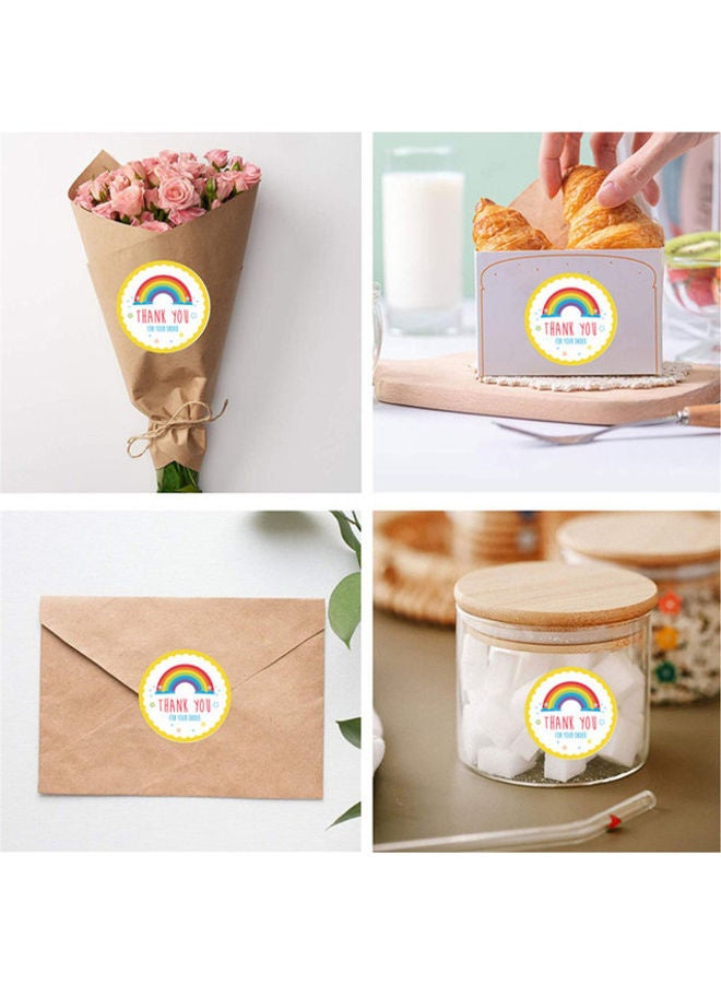 بكرة ملصقات بطبعة عبارة Thank You بشكل مستدير متعدد الألوان - Image 3
