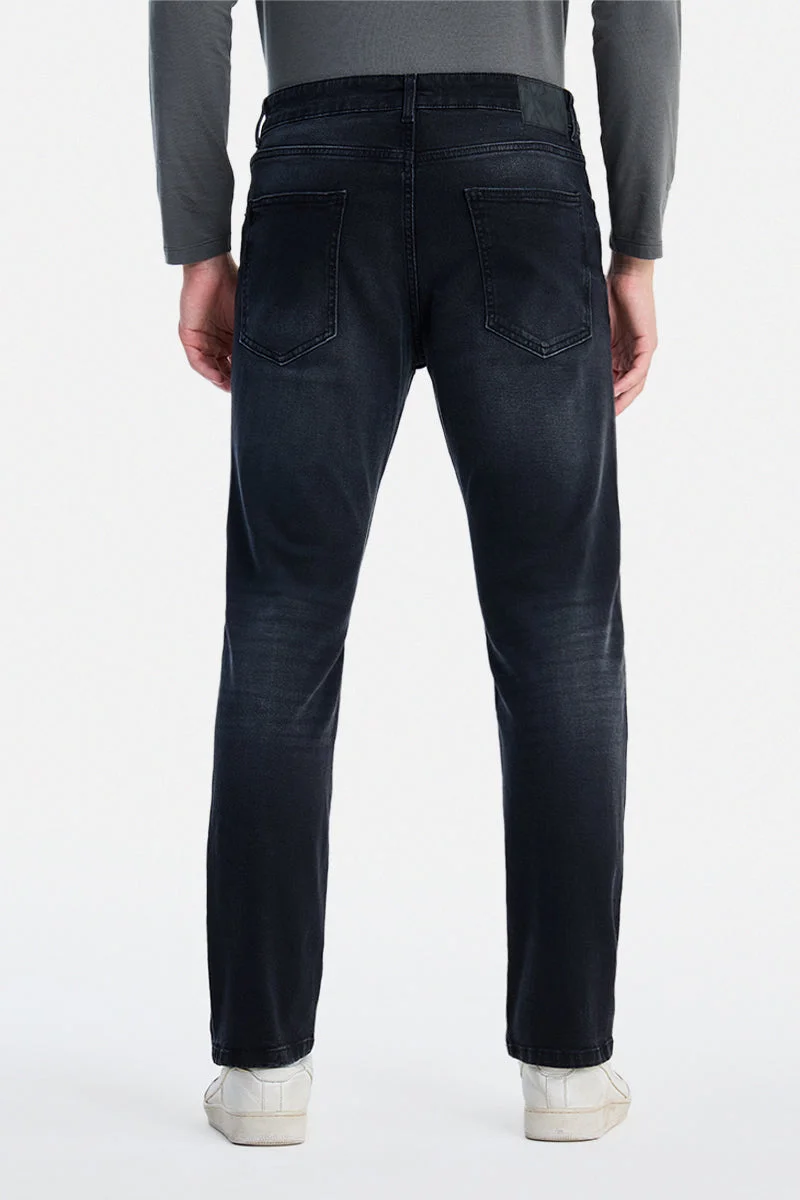 SNITCH Black Black Solid Slim Fit Casual Jeans for Men | Best Price UAE